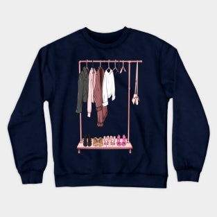 clothes on a rack art Crewneck Sweatshirt